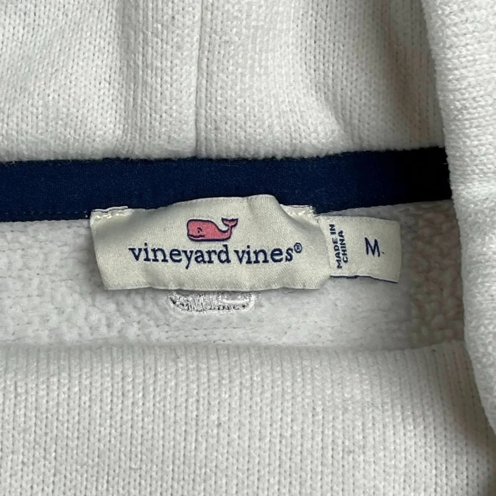 Vineyard Vines Women's Striped Mock Neck Pullover Sweatshirt White/Navy Size M - Picture 5 of 10
